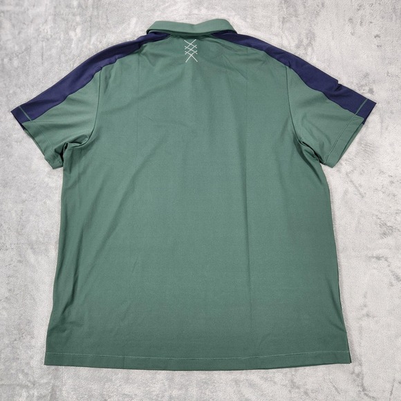 Rhone Commuter Polo Shirt Mens XL‎ Green Navy Raglan Performance Golf Stretch - Picture 5 of 12